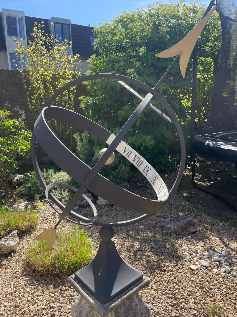 Grote metalen zonnewijzer voor tuin, Tuin en Terras, Windwijzers en Windmolens, Ophalen, Gebruikt