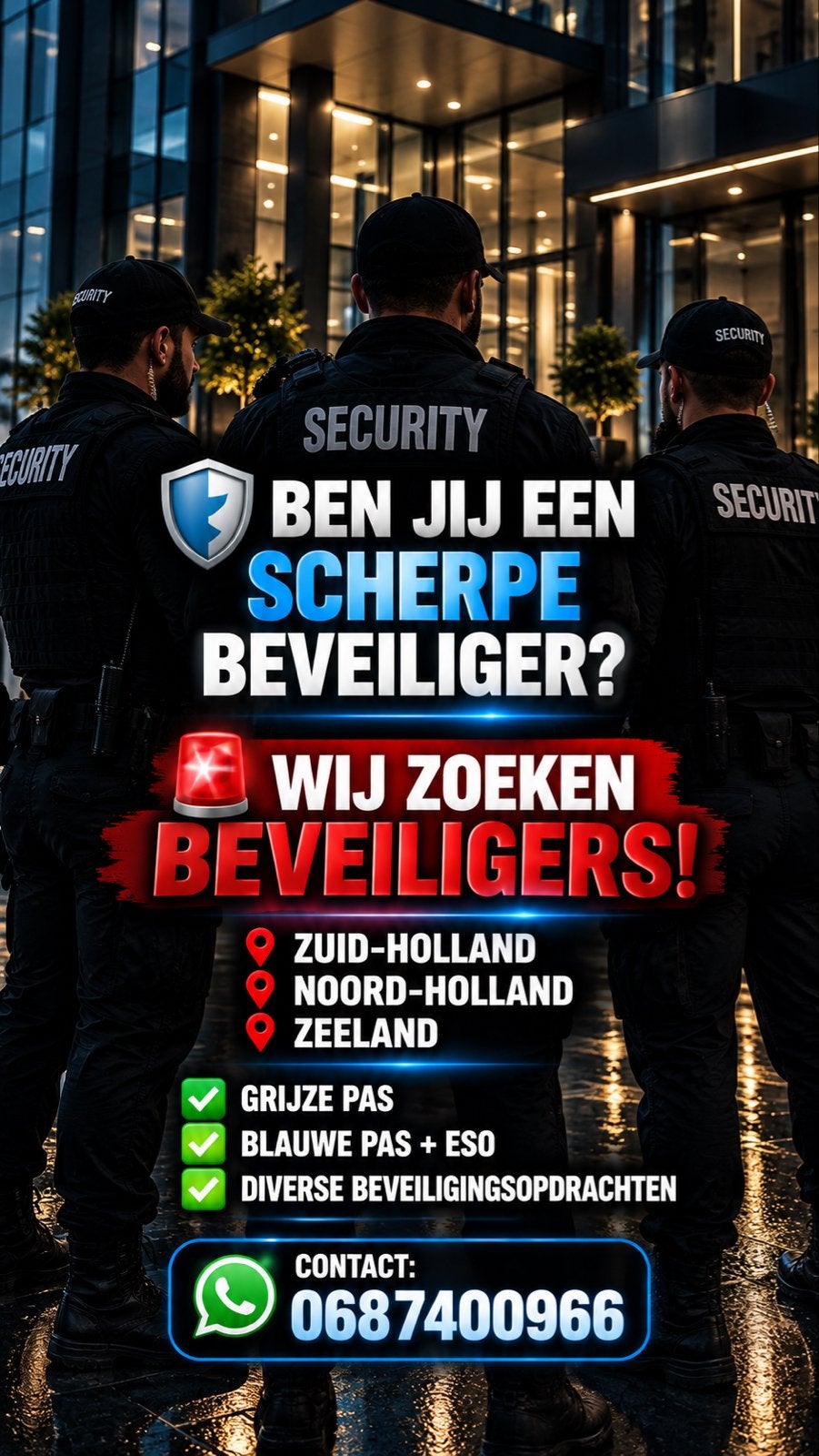 Bel of WhatsApp: 06 87400966, Vacatures