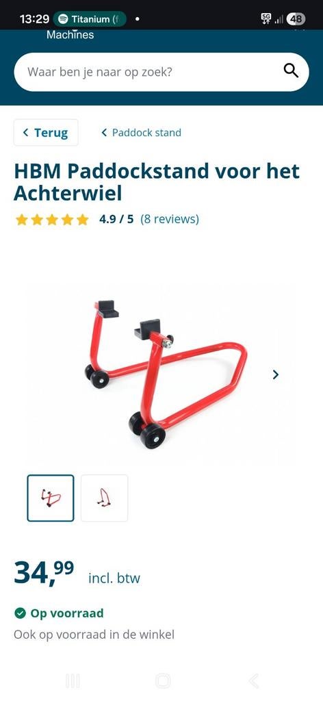 Paddockstand voor Achterwiel - Motorfietsstandaard, Ophalen of Verzenden, Nieuw