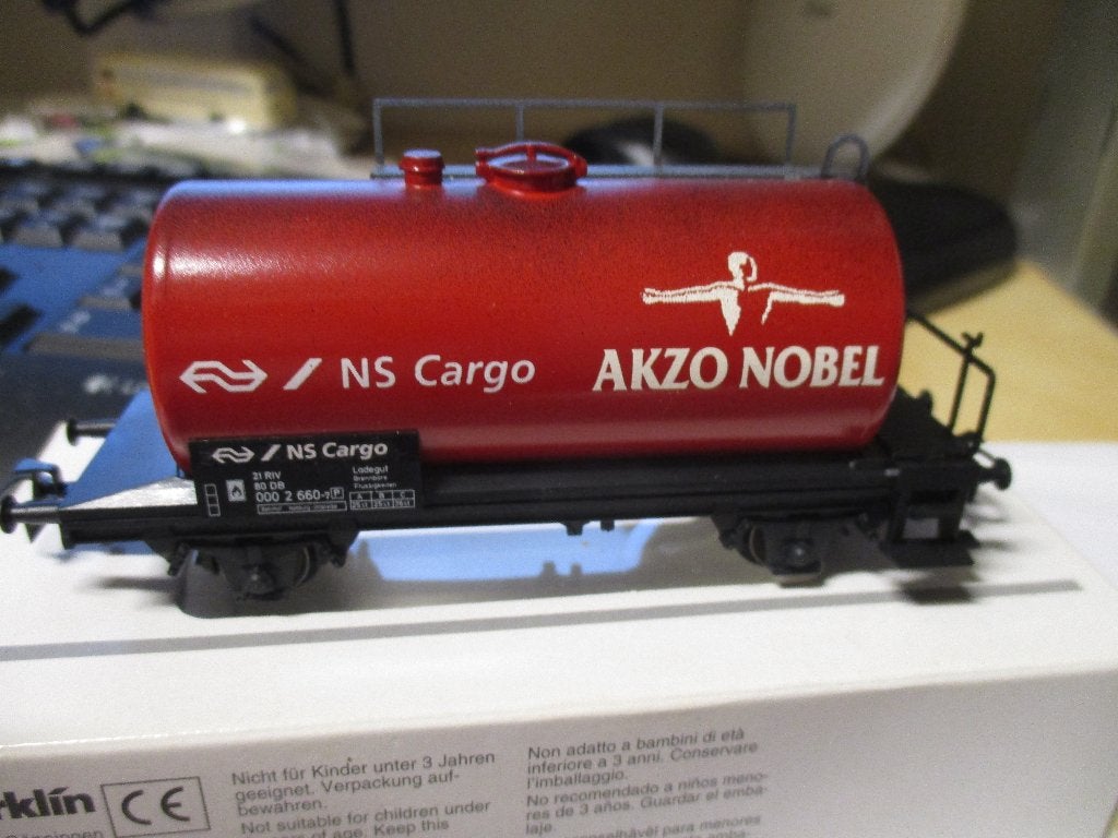 Marklin Tankwagen NS Cargo  AKZO NOBEL, NVT, Wisselstroom, Wagon, NVT