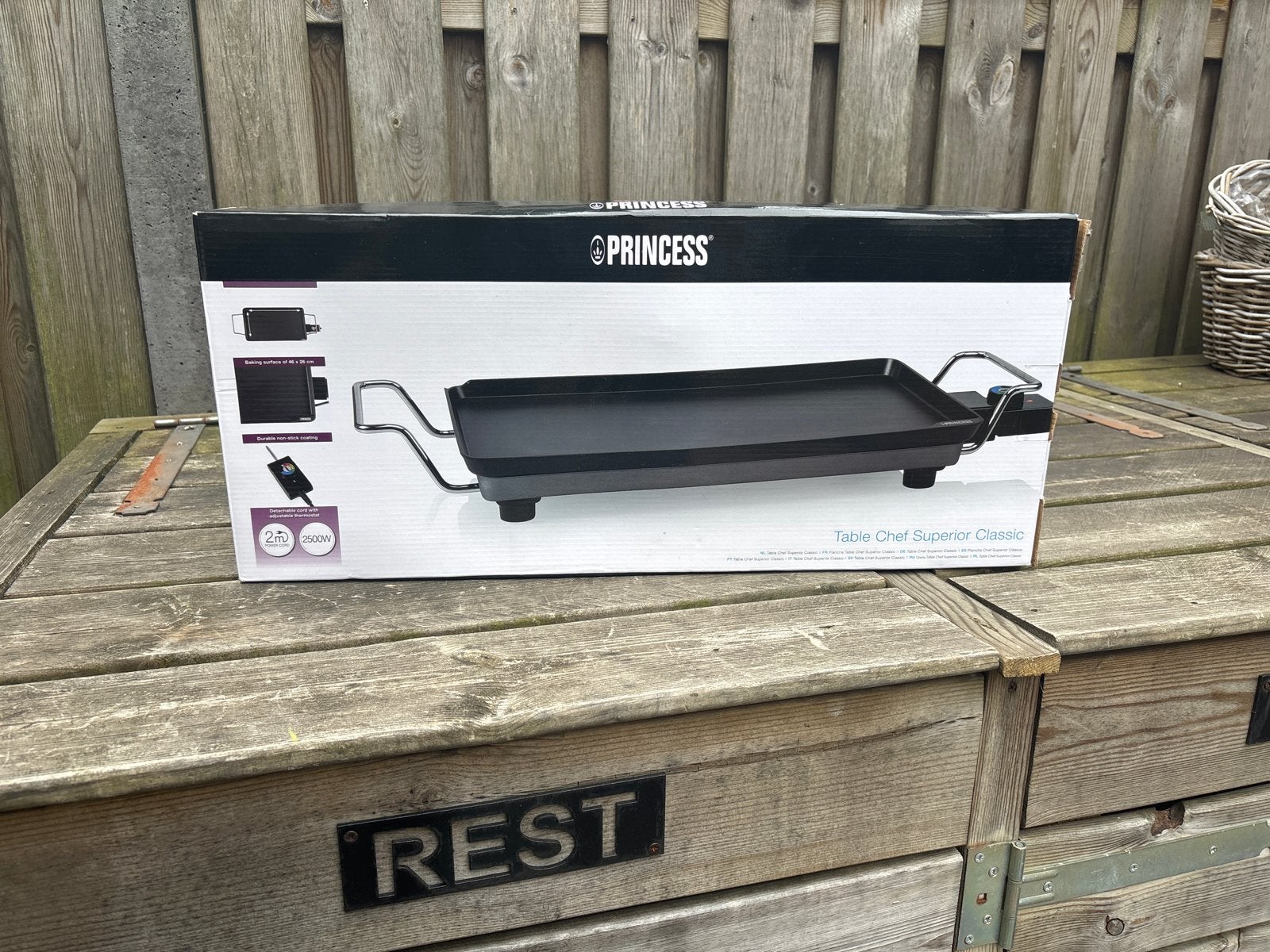 Princess Table Chef Superior Classic Grillplaat, Witgoed en Apparatuur, Grillplaten, Ophalen of Verzenden, Nieuw, Tafelgrill