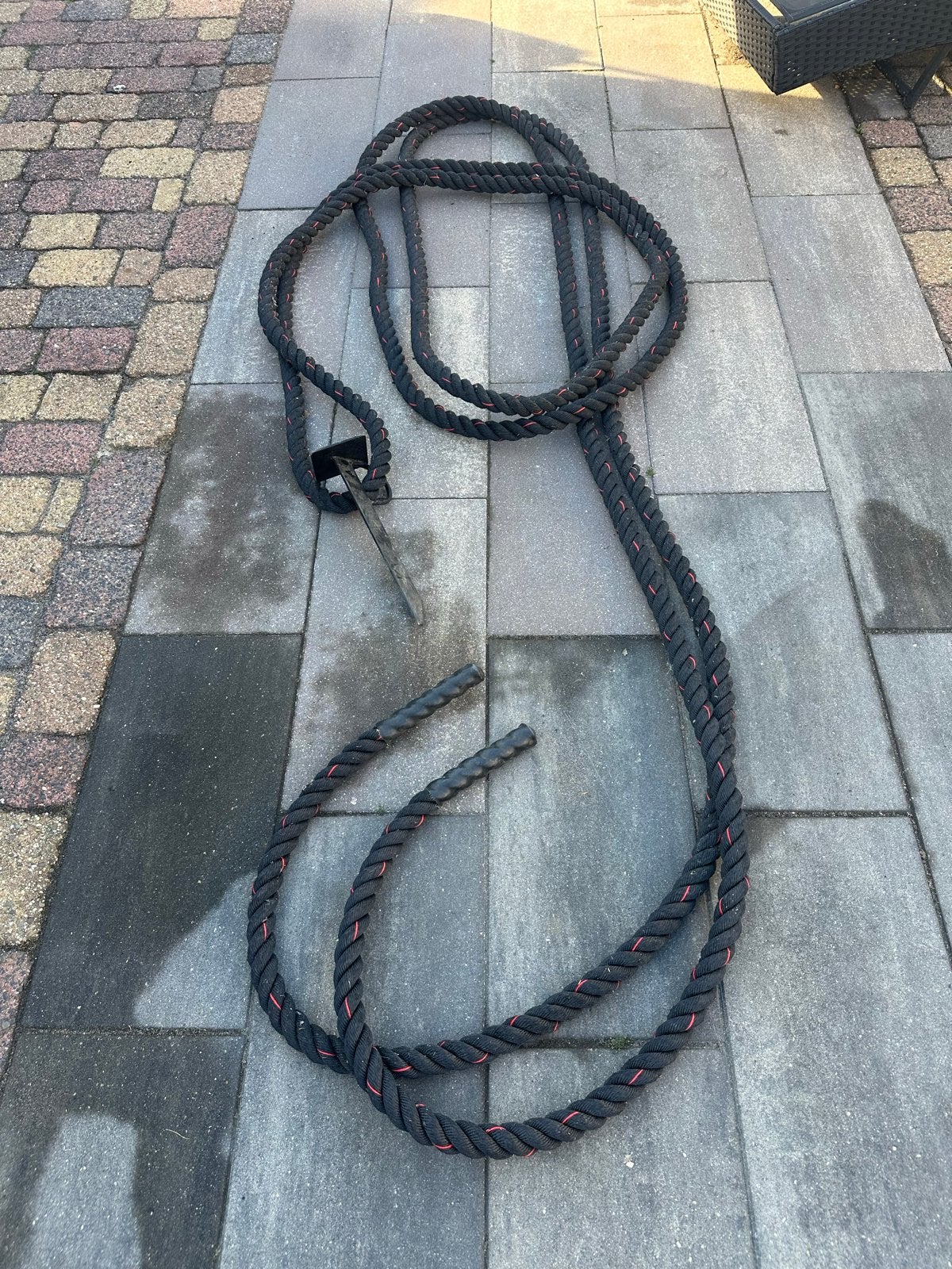 Battle Rope 15m met anker, Sport en Fitness, Fitnessmaterialen, Ophalen, Zo goed als nieuw, Armen, Battle rope