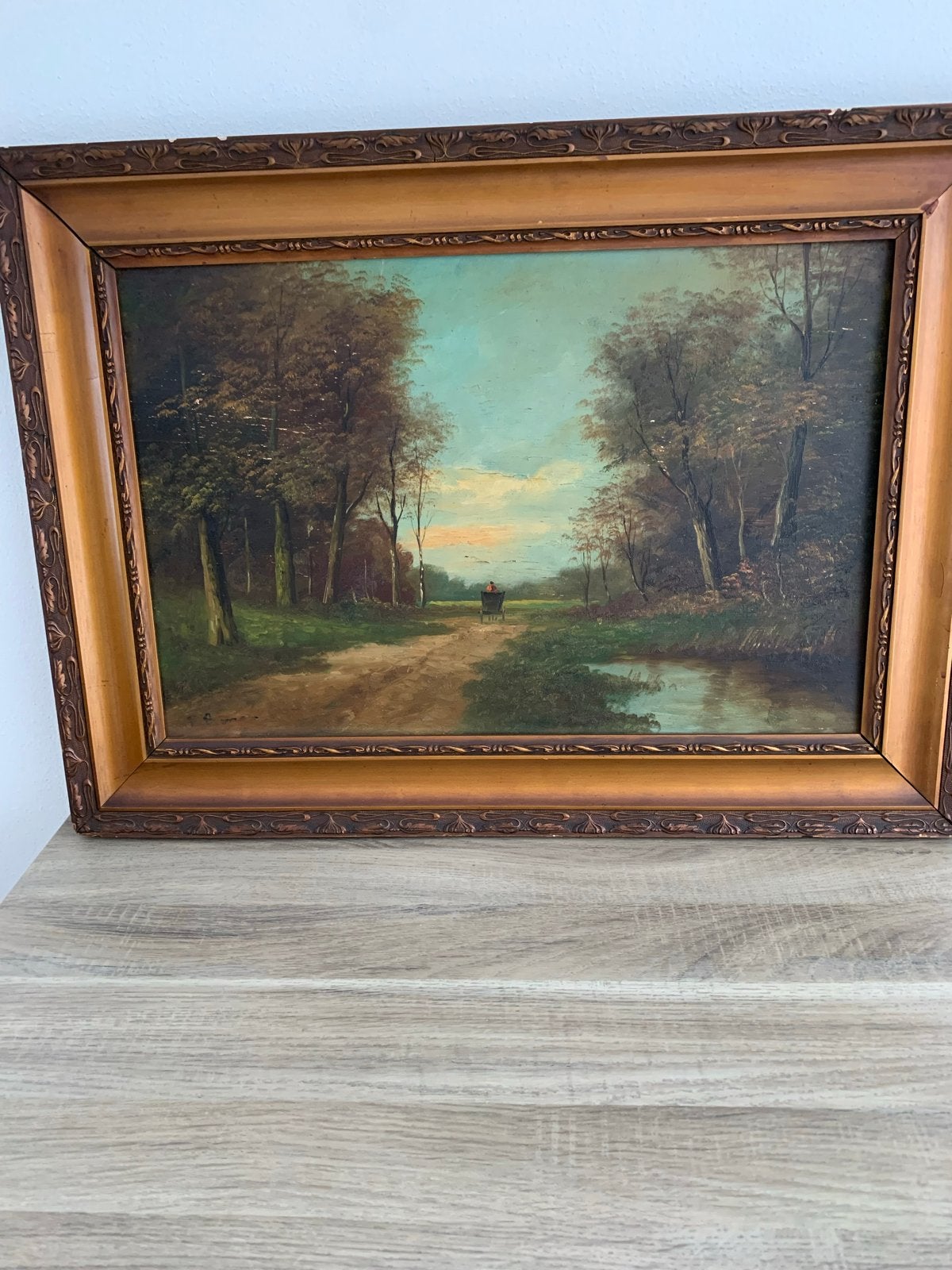 2 Schilderijen: Landschap en Bloemen  Cor Barning, Doek, Realistisch, Ophalen of Verzenden, Gesigneerd