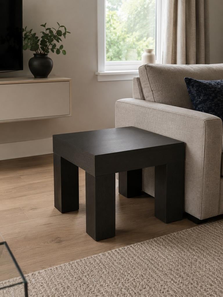 Goossens hardhouten bijzettafel – Massief hout – Mooie staat, Ophalen of Verzenden, Zo goed als nieuw
