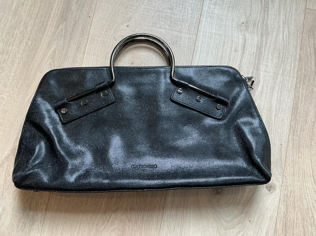 Vintage Claudio Ferrici handtas, Ophalen of Verzenden, Zo goed als nieuw, Blauw, Handtas
