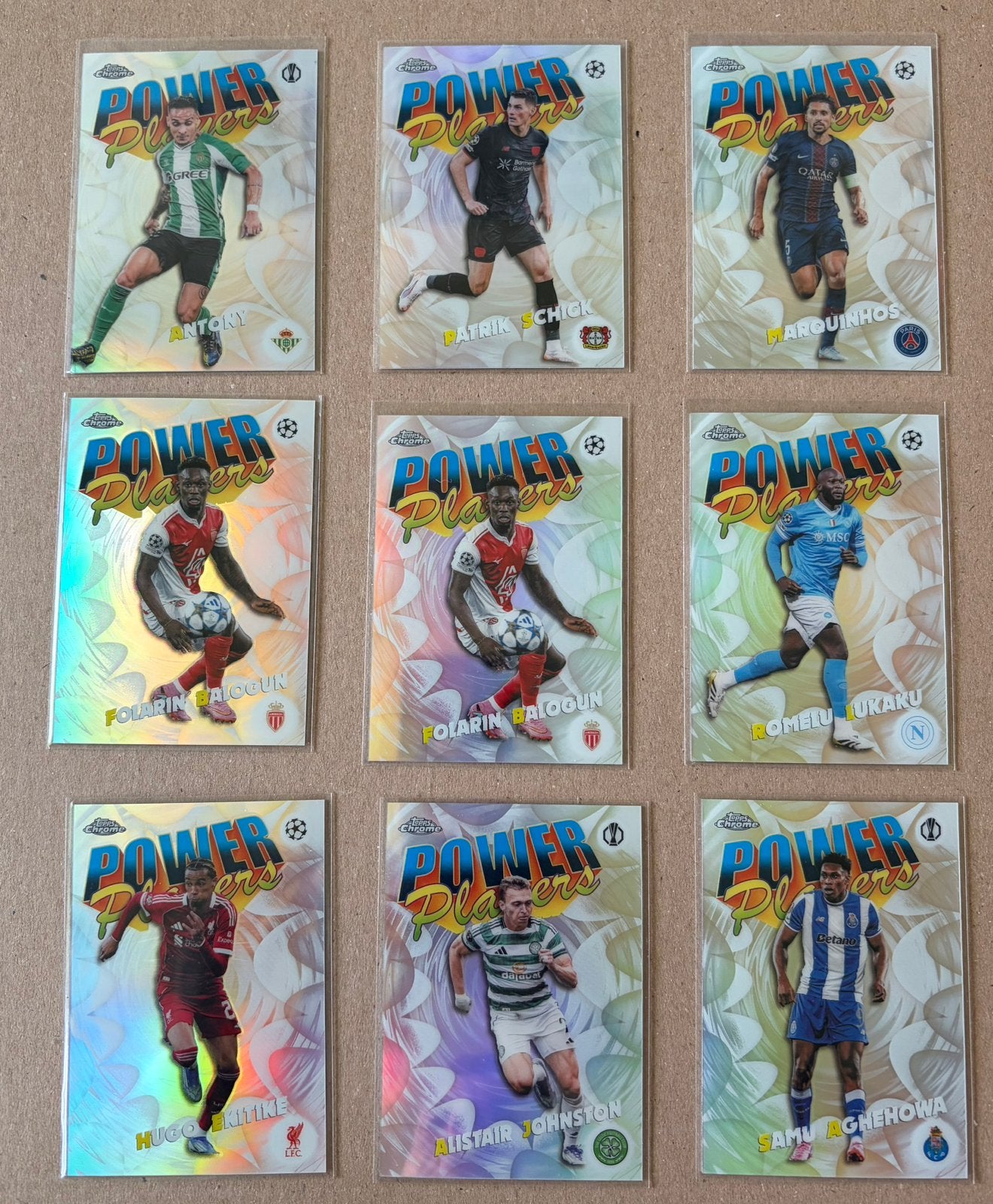 Topps Chrome Power Players Lot Schick Marquinhos Lukaku, Ophalen of Verzenden, Nieuw, Meerdere plaatjes