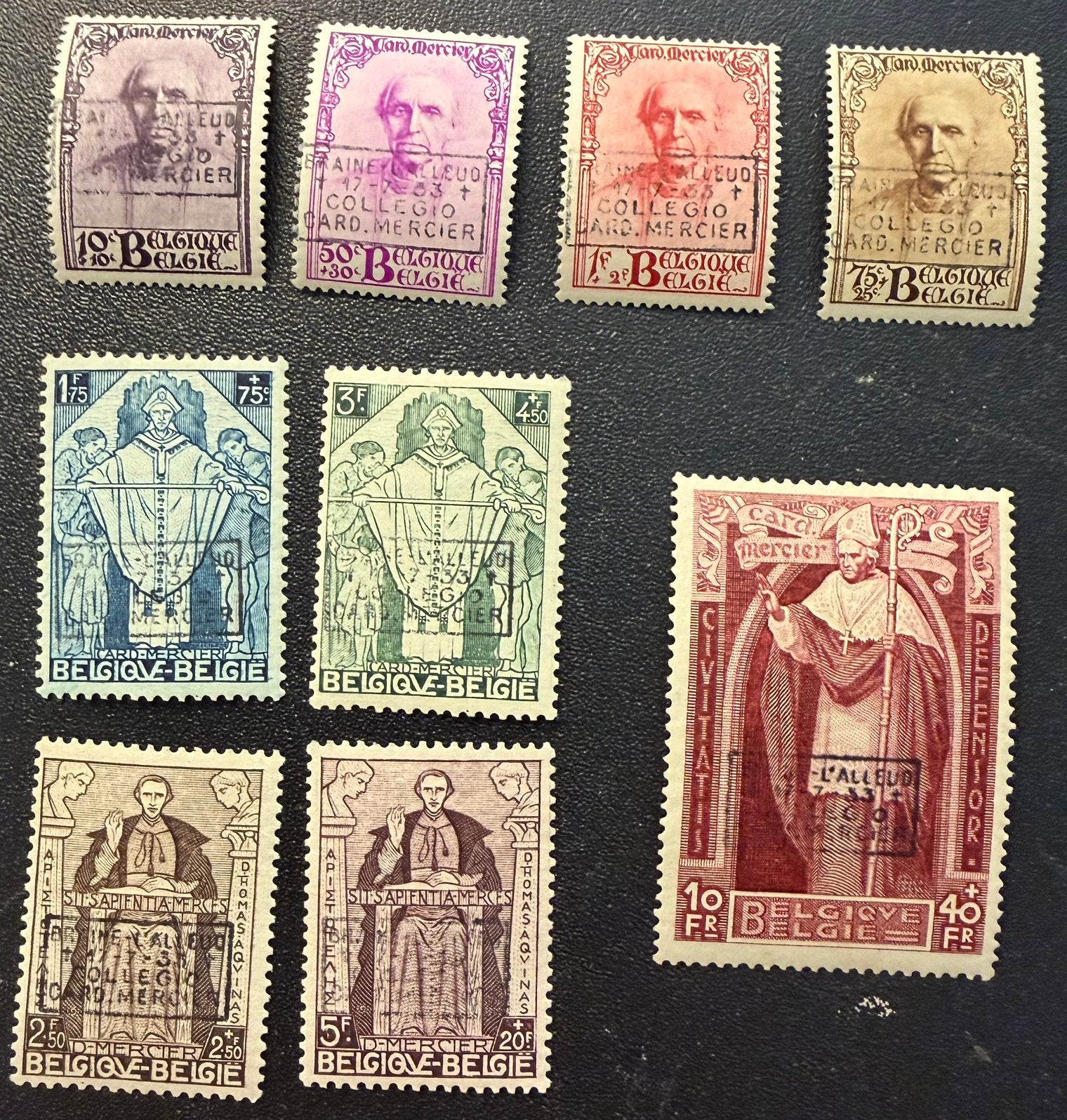 België kardinaal Mercier met opdruk Braine L’Alleud, Ophalen of Verzenden