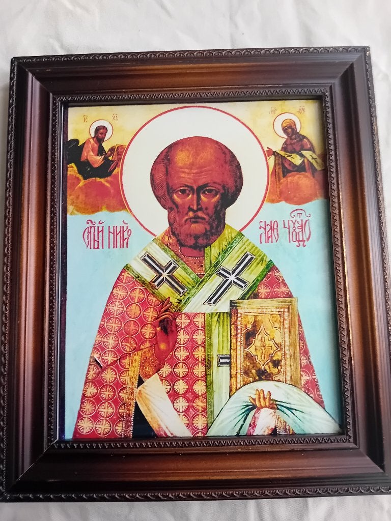 Mooie foto van icoon ingelijst (01)., Verzamelen, Religie, Verzenden, Nieuw, Overige typen, Christendom | Katholiek