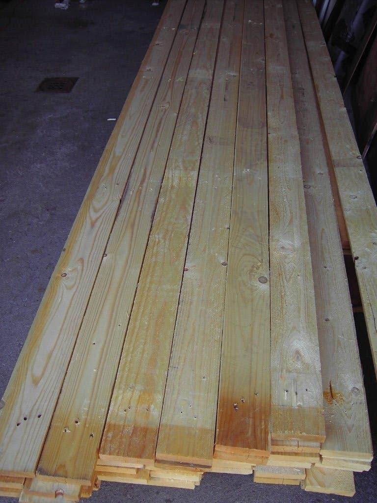 100 planken 4 meter kopmaat plank 9 cm x 2 cm, Doe-het-zelf en Verbouw, Hout en Planken, Ophalen, Gebruikt, Minder dan 25 mm, Plank