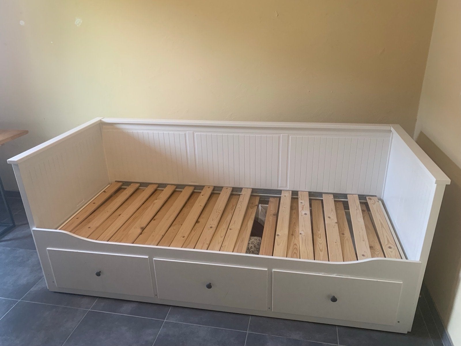 IKEA Hemnes bedbank met 3 lades - wit, Ophalen, Gebruikt, Wit, Tweepersoons