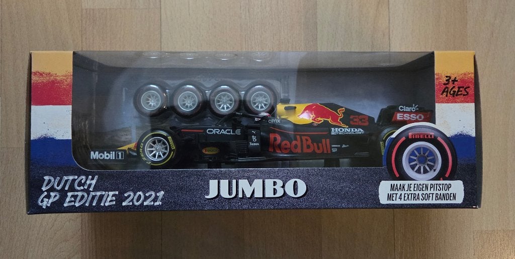 Max Verstappen RB16B 2021 Red Bull Racing - Jumbo, Verzenden, Zo goed als nieuw, Auto, Bburago