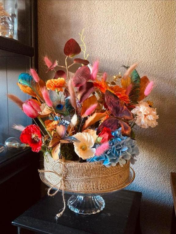 Taartje Zijden bloemen Butterfly Cadeau Tip, Ophalen of Verzenden, Nieuw