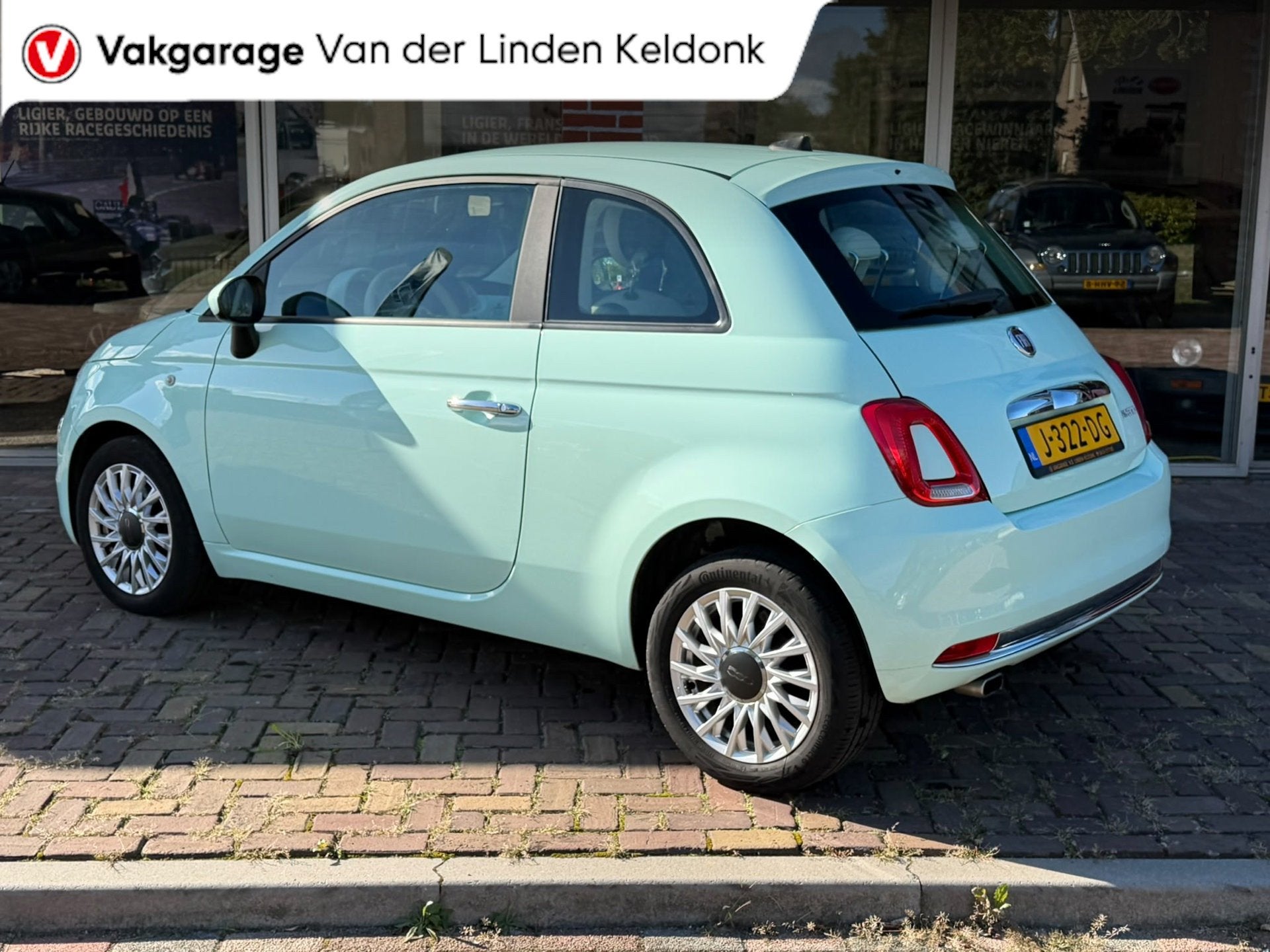 Fiat 500 1.0 Hybrid Lounge Mint groen 1e eigenaar, Dealer onderhouden, 4 stoelen, Leder en Stof, Origineel Nederlands