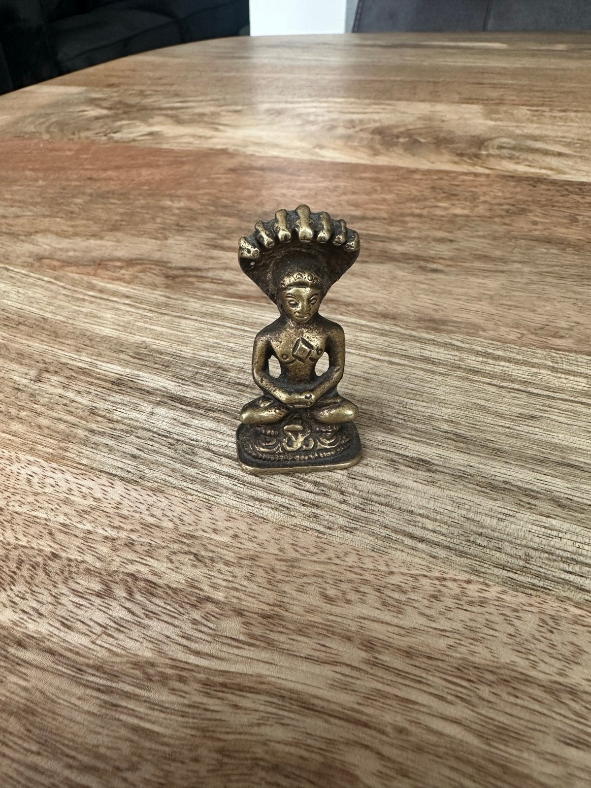 Authentiek Bronzen Beeldje Parshvanatha – Jaïnisme (India), Ophalen of Verzenden, Zo goed als nieuw, Metaal, Goud