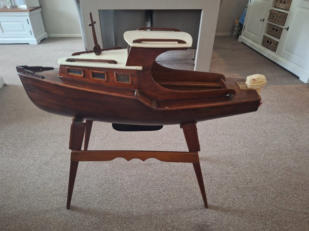 HOUTEN MODELBOOT - HANDGEMAAKT.  90cm lang, Overige merken, Gebruikt, Groter dan 1:32, Opa
