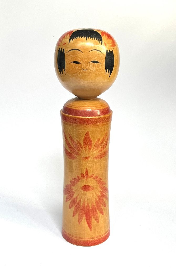 Japanse Kokeshi Pop - Gesigneerd Kudo Tadashi 工藤忠二, 24 cm, Ophalen of Verzenden, Japan, Meerkleurig