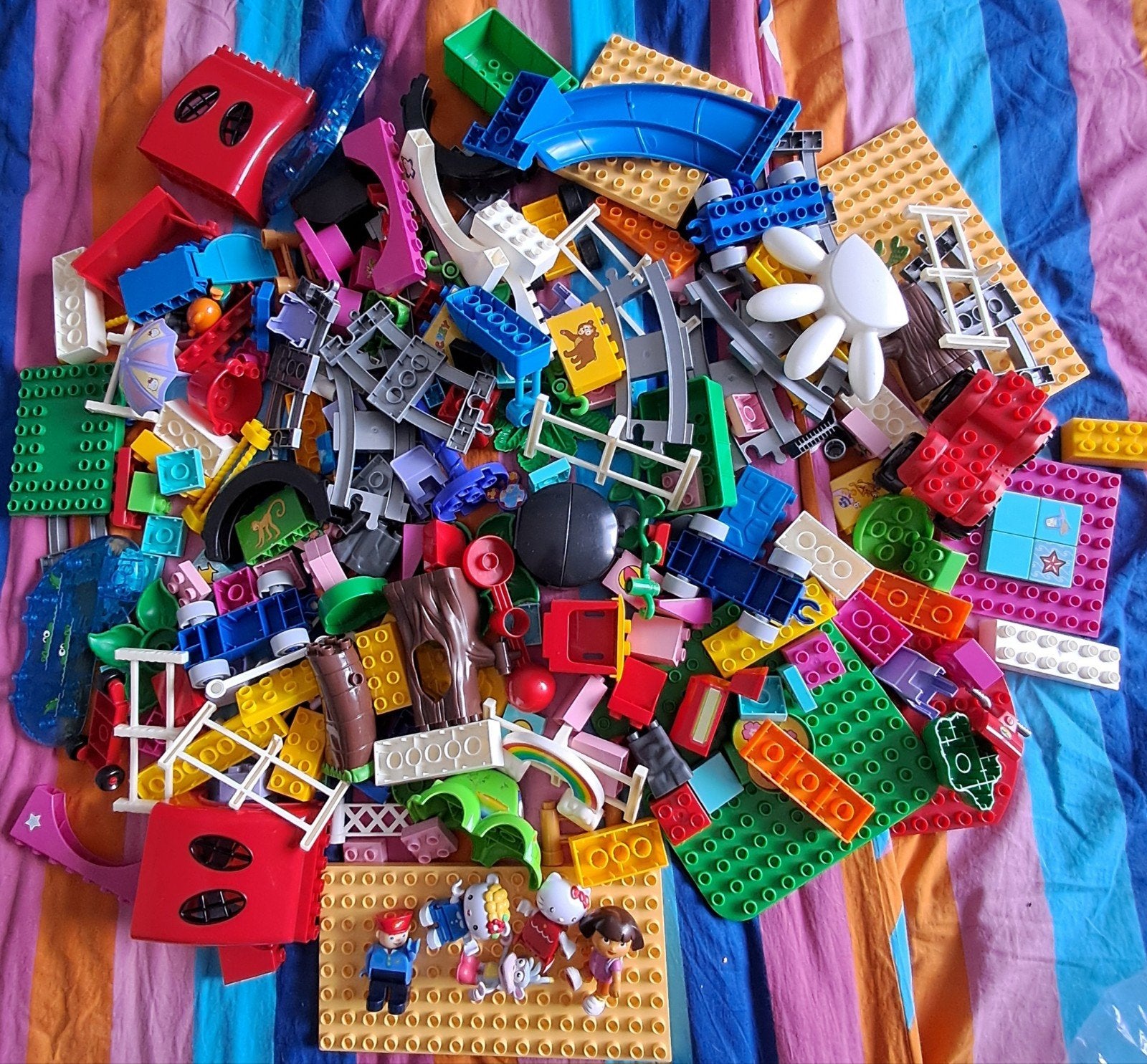 Bouwblokken dora /hello kitty, Kinderen en Baby's, Ophalen of Verzenden, Zo goed als nieuw, Overige merken