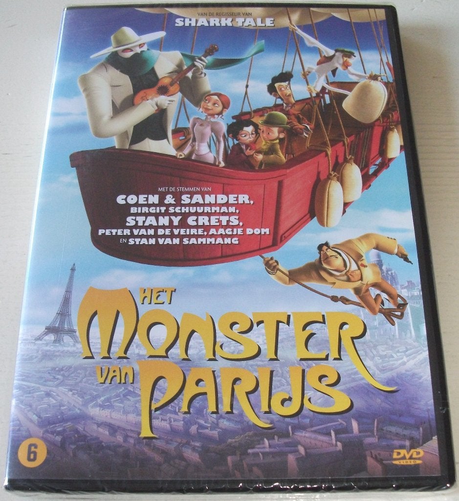 Dvd *** MONSTER VAN PARIJS *** Hartverwarmend monster NIEUW, Bonusmateriaal, Nederlands, Animatie, Amerikaans