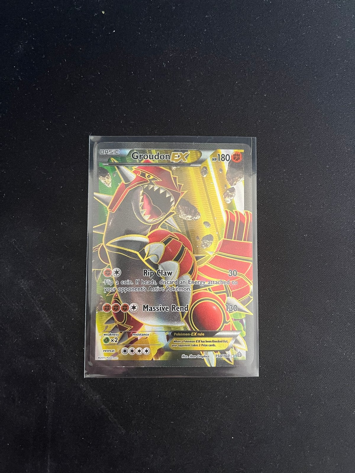 Pokémon Groudon EX Kaart - Full Art (XY Primal Clash), Ophalen of Verzenden, Zo goed als nieuw, Losse kaart, Foil