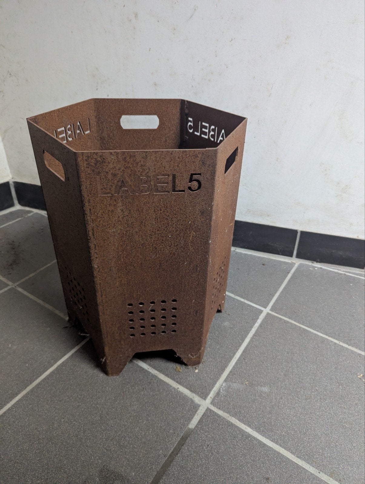 Zware Cortenstalen Vuurkorf 6-hoekig - Label 5, Tuin en Terras, Ophalen, Gebruikt, Vuurkorf