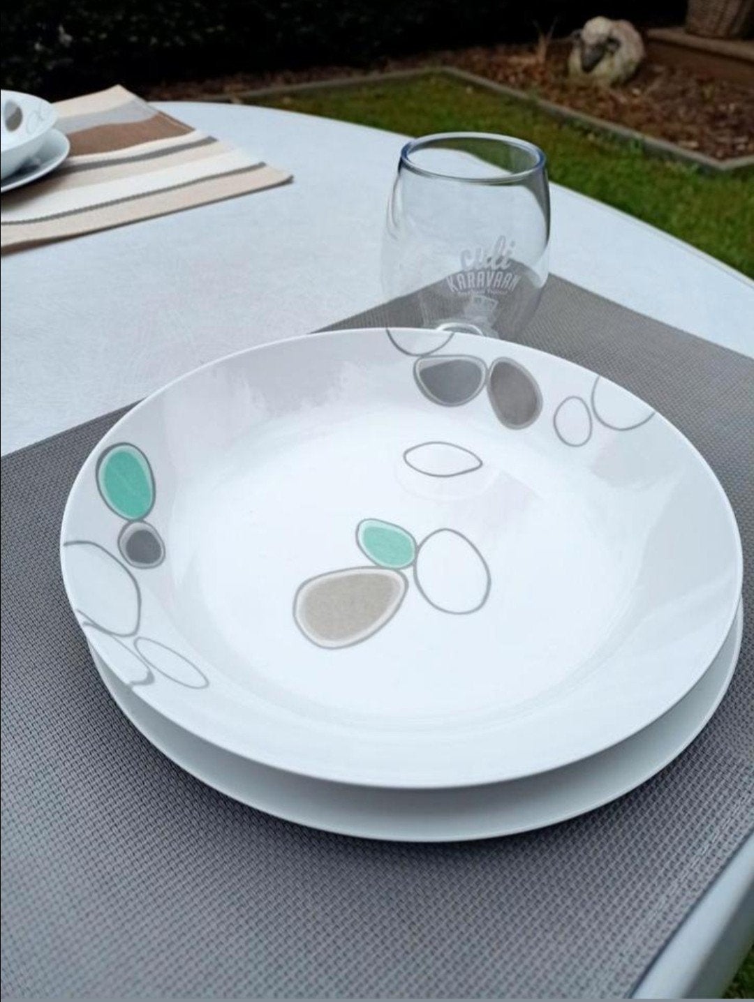 16-delig 4persoons camping servies Mepal Rosti Flow Pebbles, Ophalen of Verzenden, Zo goed als nieuw