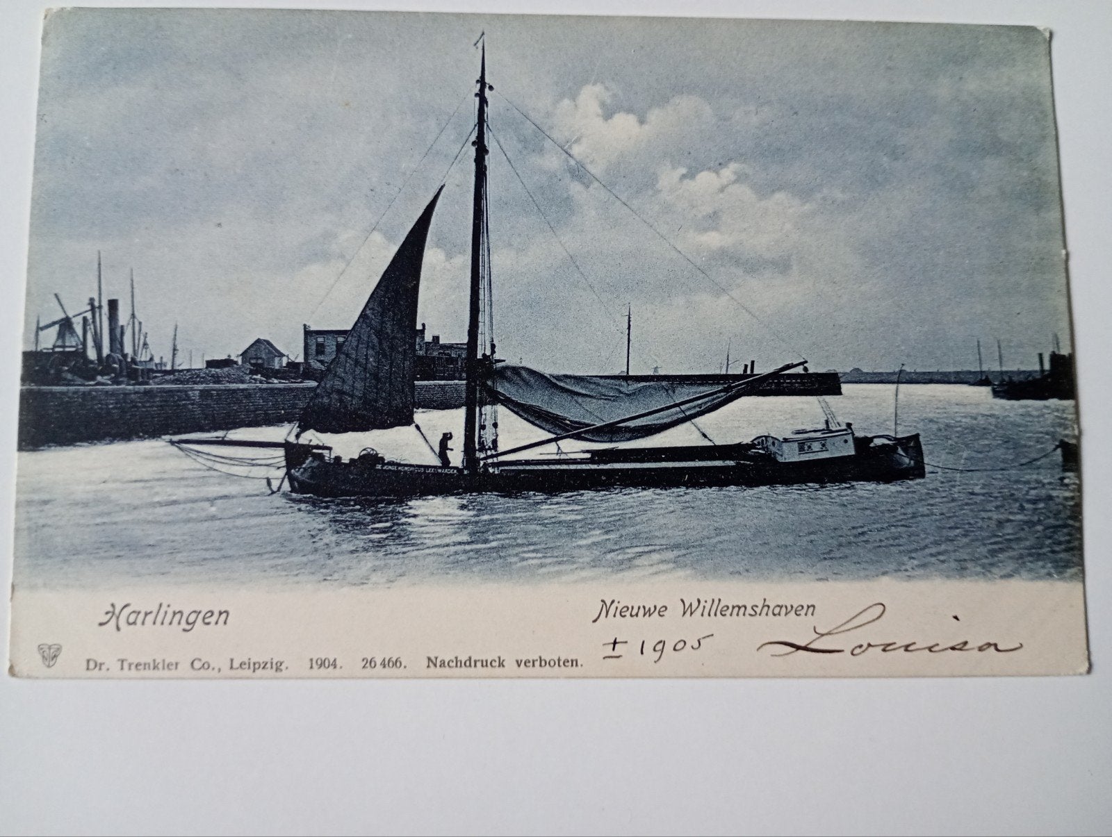 Harlingen Nieuwe Willemshaven 1905, Ophalen of Verzenden, Voor 1920, Gelopen, Friesland