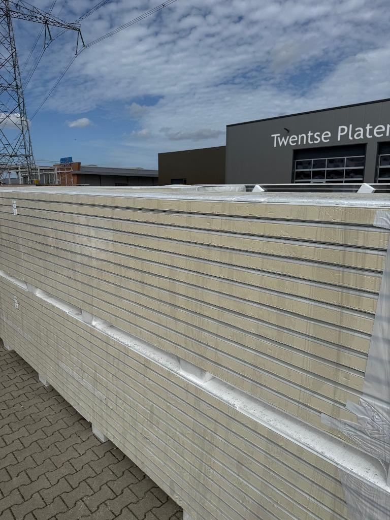 Sandwichpanelen 80mm RAL9002 Wandpanelen PIR Isolatie divers, Doe-het-zelf en Verbouw, Platen en Panelen, Ophalen, Nieuw, Overige materialen