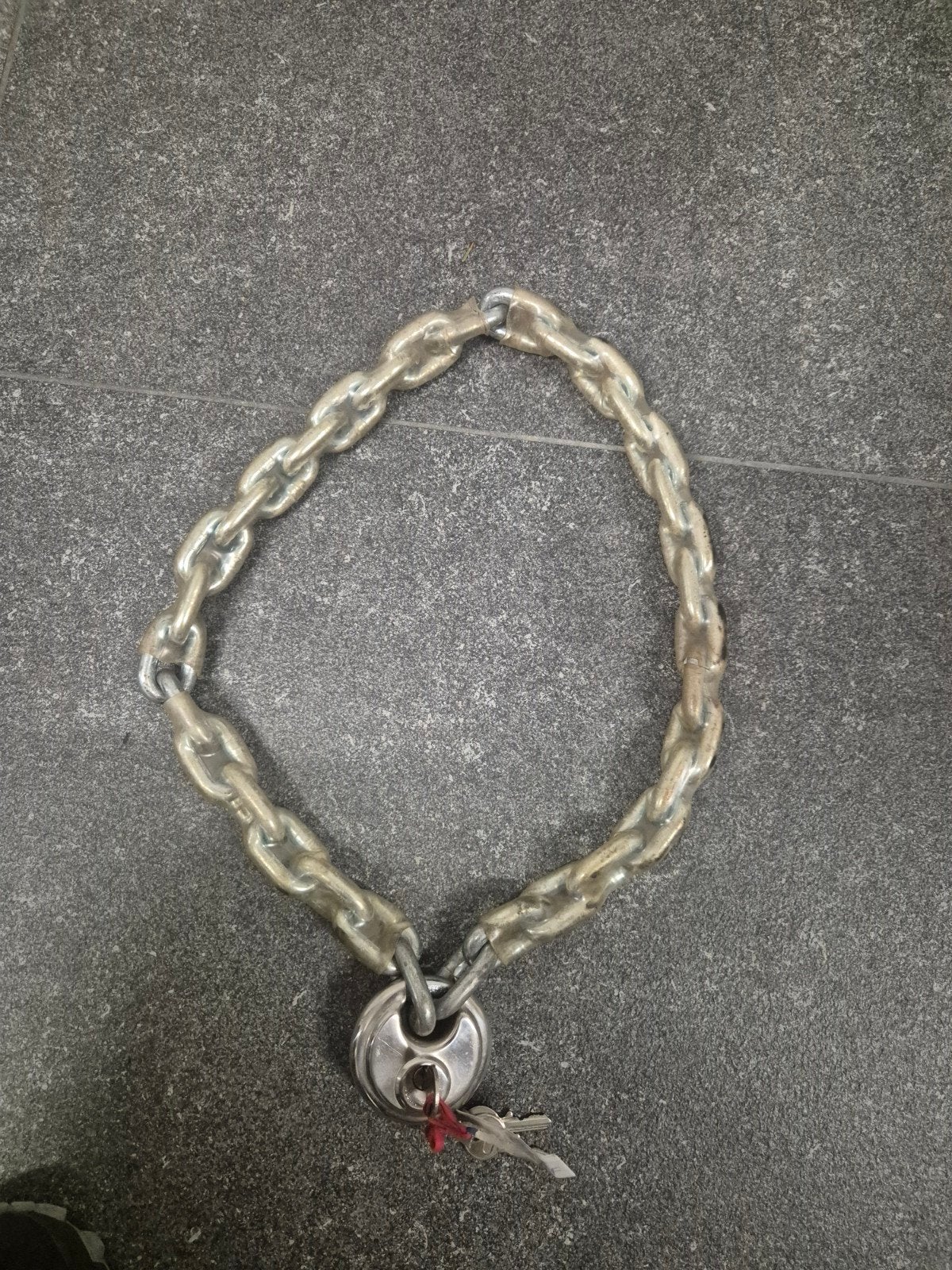 Kettingslot met 3 sleutels, Ophalen of Verzenden, Gebruikt, Kettingslot