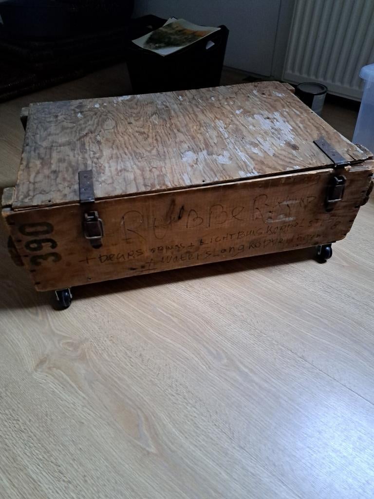 Houten kist met wieltjes, Ophalen, 50 tot 100 cm, Minder dan 50 cm, Minder dan 50 cm