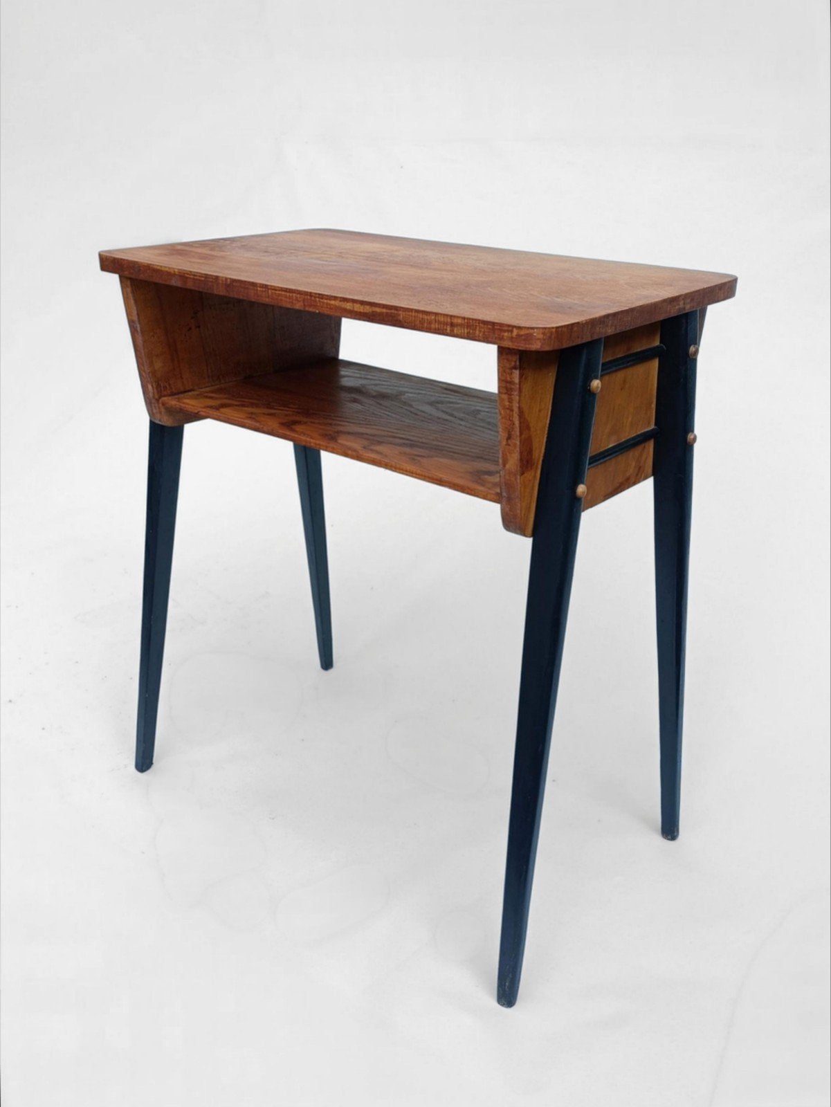Vintage Tafeltje/kinder bureau hout 60s deens vintage retro, Verzenden, Rechthoekig, 60 cm of meer