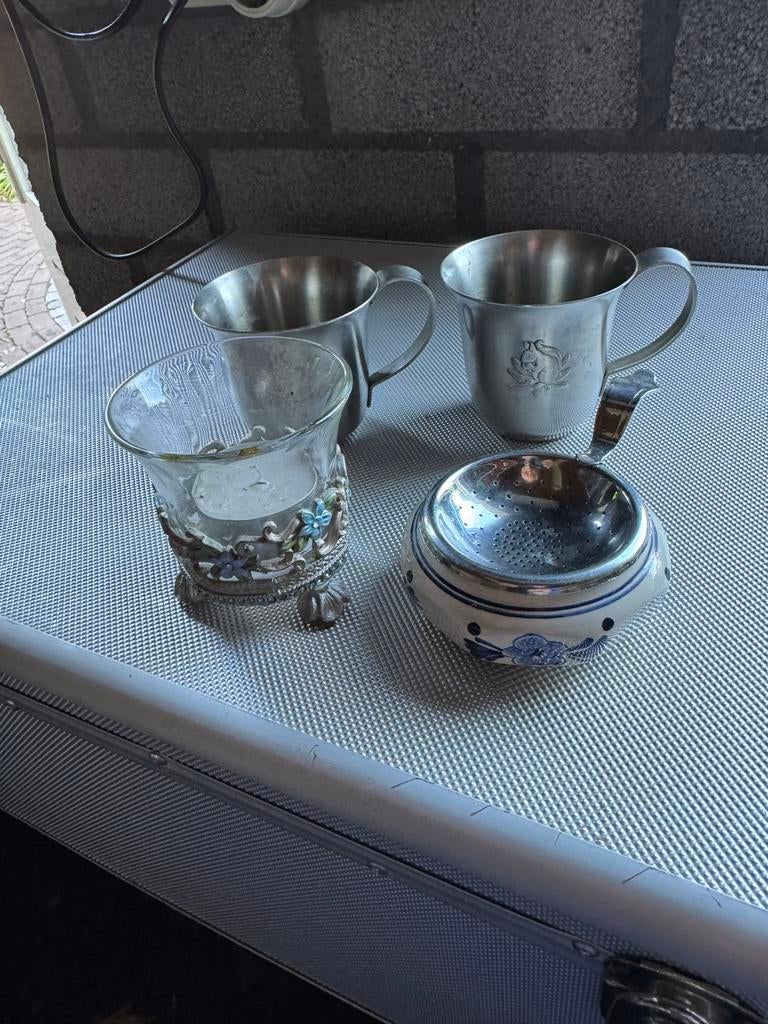Vintage theeservies en kandelaar, Ophalen of Verzenden