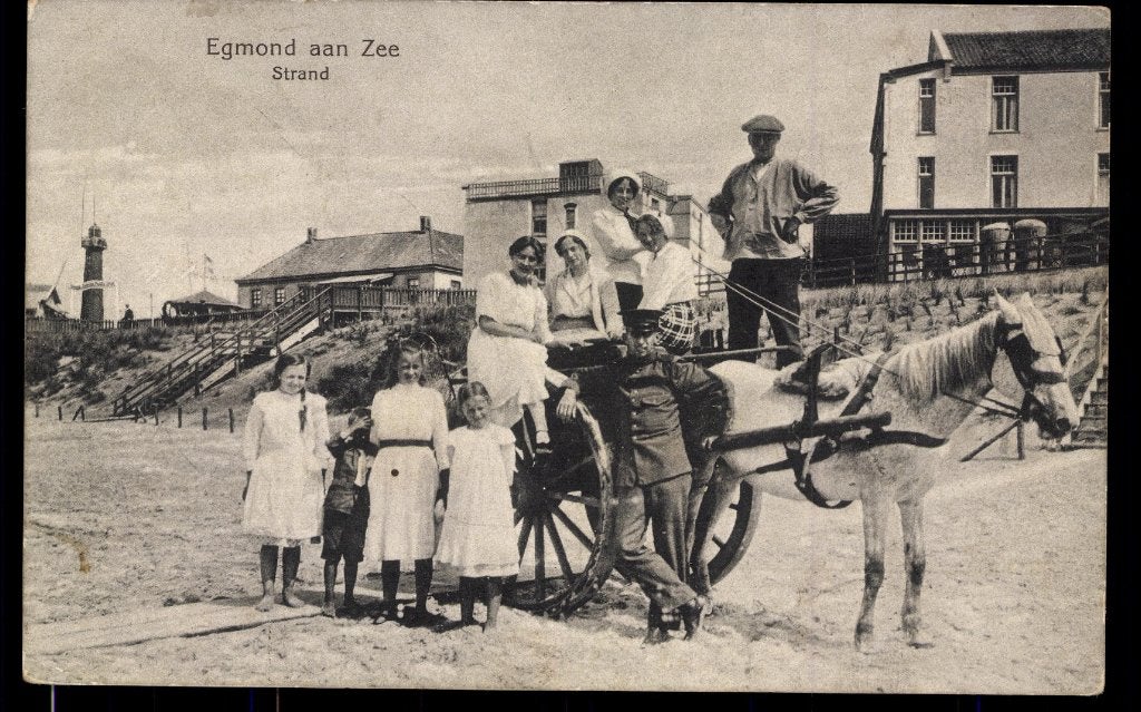 Egmond aan Zee NH, Strandgezicht met zicht op Boulevard 1915, Verzenden, Voor 1920, Gelopen, Noord-Holland