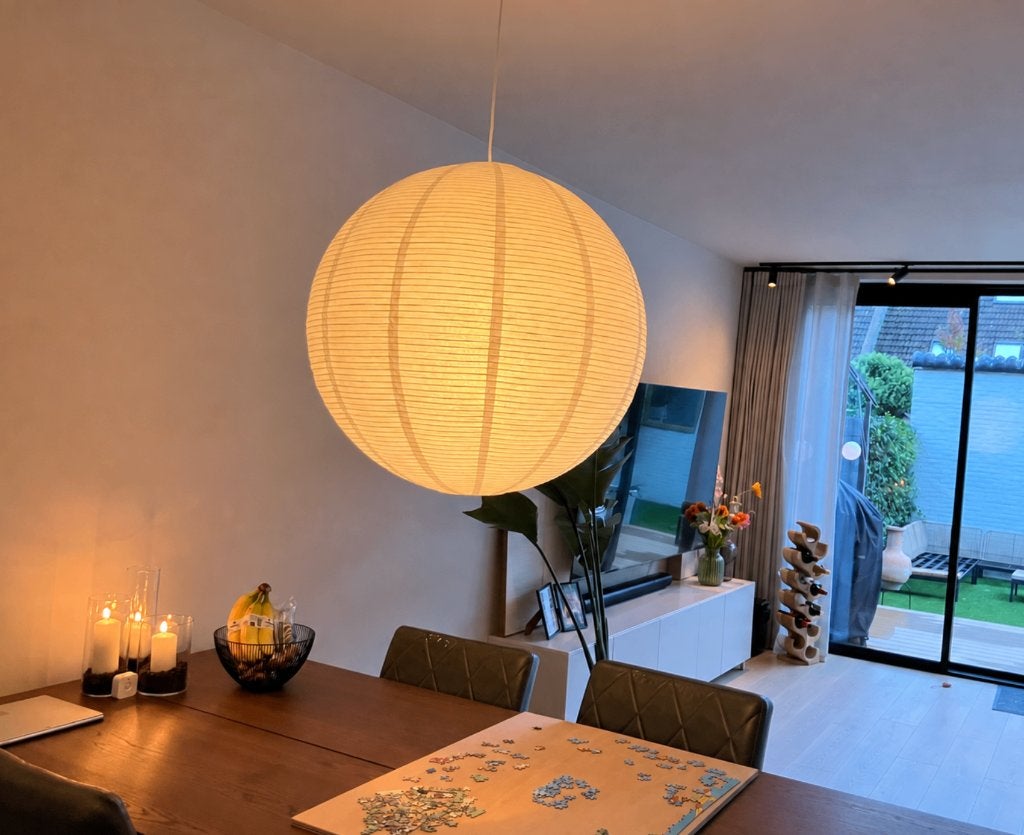 IKEA hanglamp GULLSUDARE / HAVSDJUP, Ophalen, Zo goed als nieuw, Japandi, minimalistisch, vintage, E27 (groot)