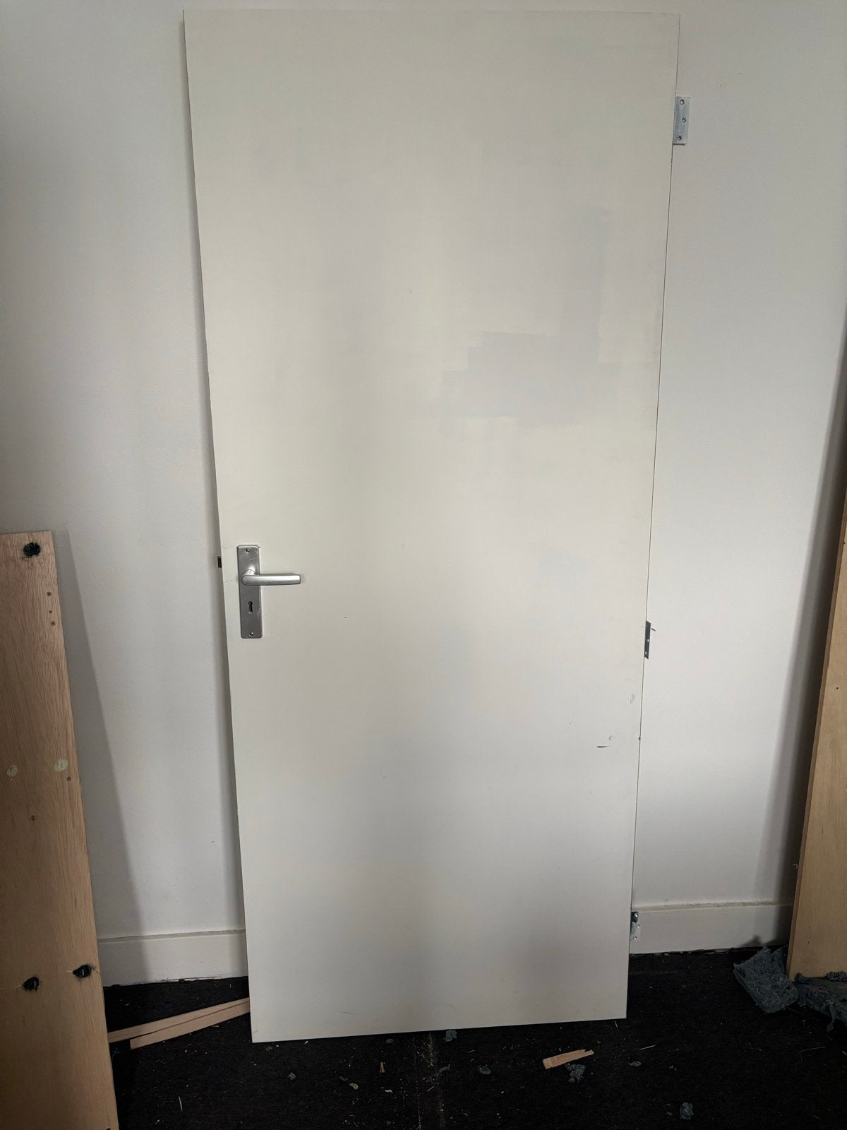 Witte binnendeur 203*82,7cm met klink - Gebruikt, Ophalen, Gebruikt, 80 tot 100 cm, Binnendeur