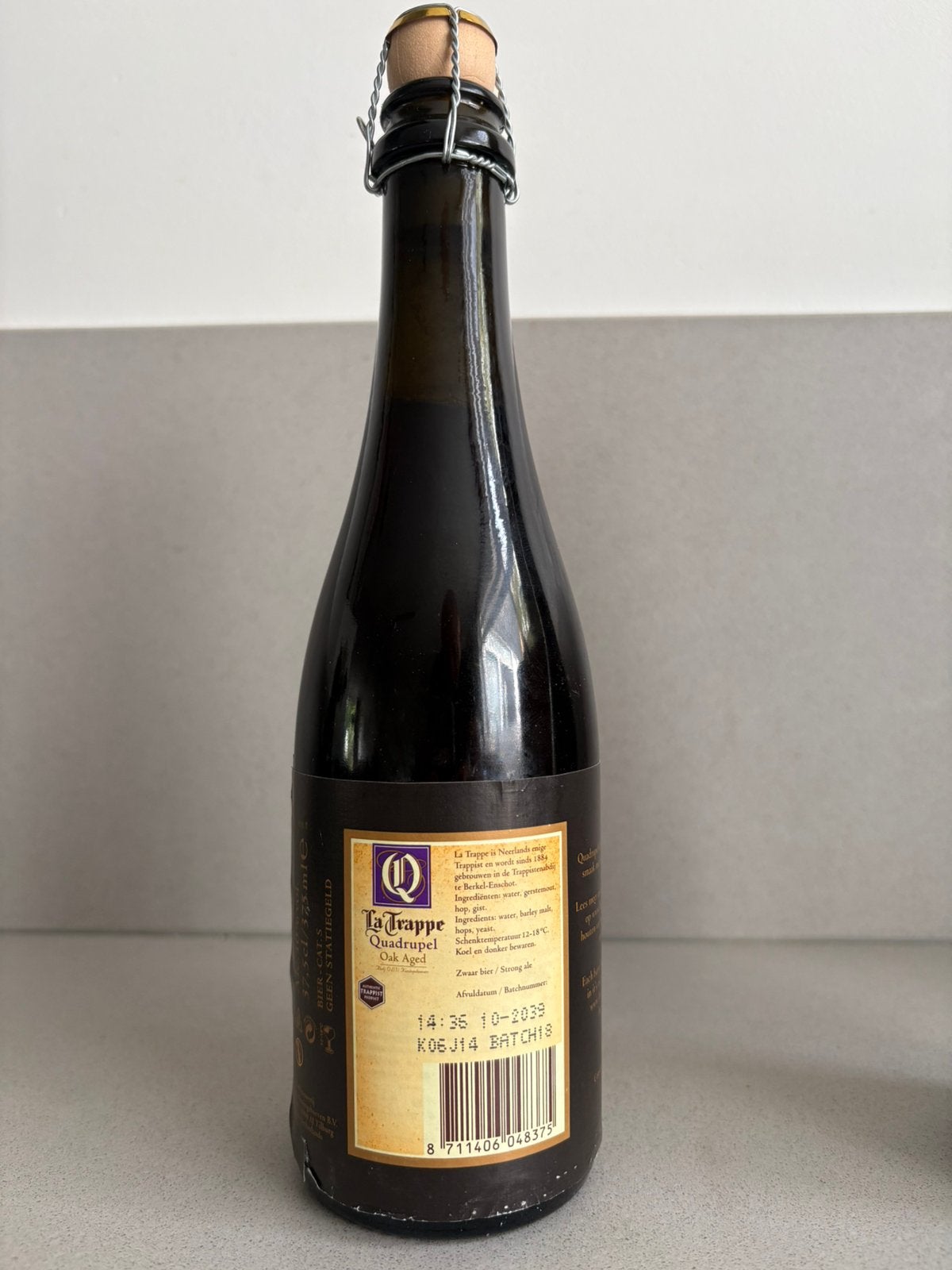 La trappe quadruppel oak aged BATCH 18, Ophalen, Zo goed als nieuw, Flesje(s), La Trappe