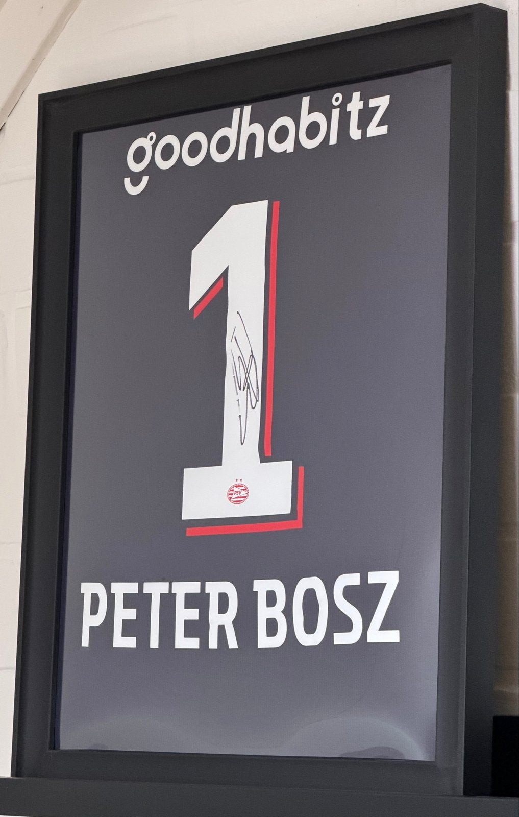 Gesigneerde Peter Bosz PSV shirt met videobewijs, 50 – 75, Oorspronkelijke maker, Ophalen of Verzenden, 50 tot 75 cm