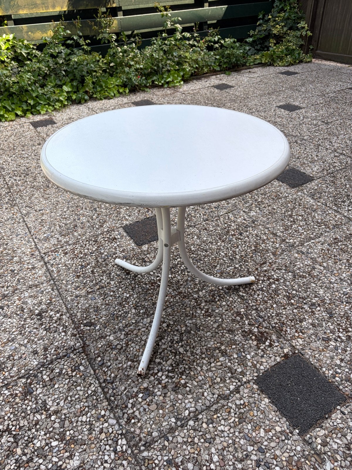 Ronde tuintafel wit - Gebruikt, Tuin en Terras, Tuintafels, Ophalen, Gebruikt, Rond, Metaal