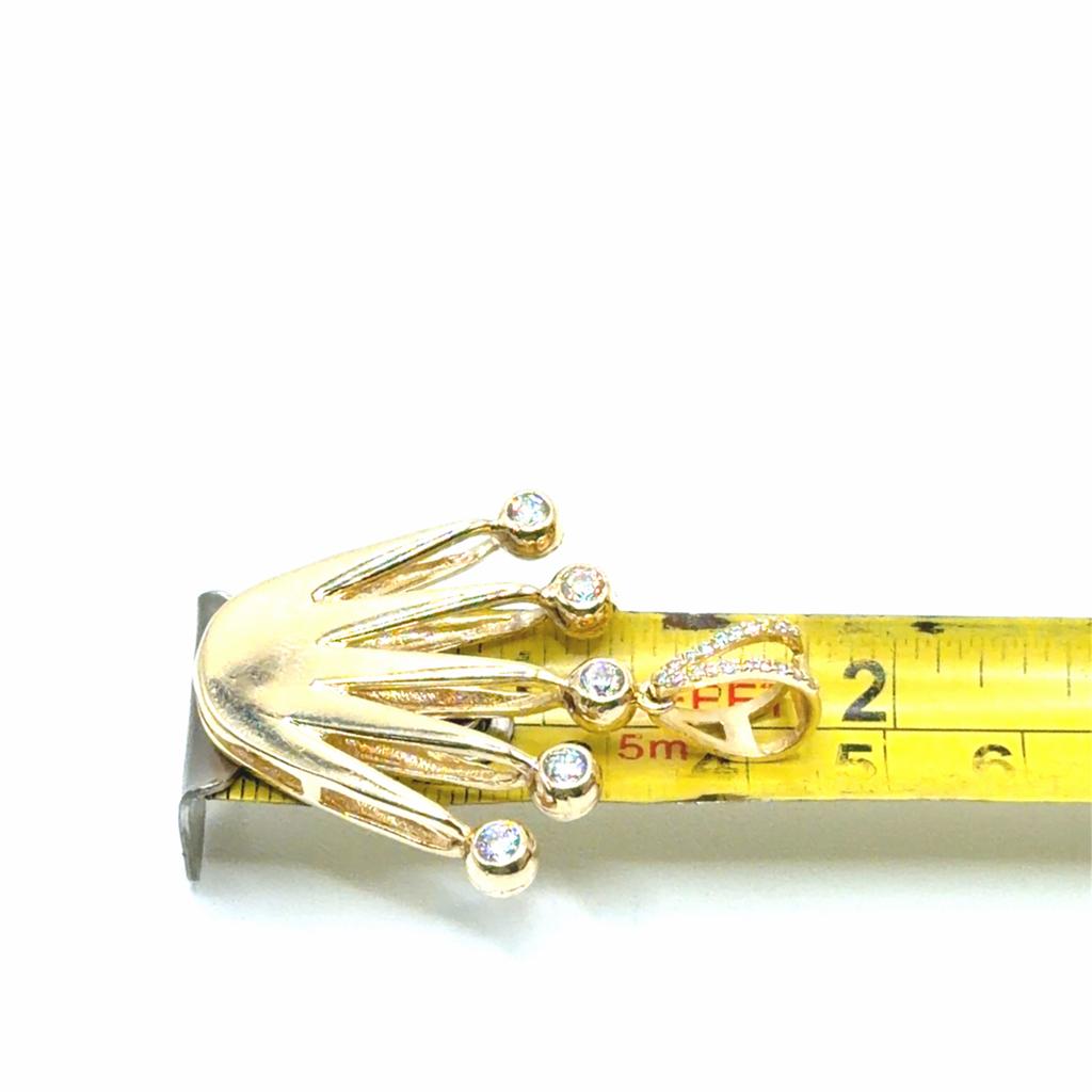 Gouden Kroon Hanger met stenen, Overige voorstellingen, Www.bredajuwelier.nl, Nieuw, Ophalen of Verzenden
