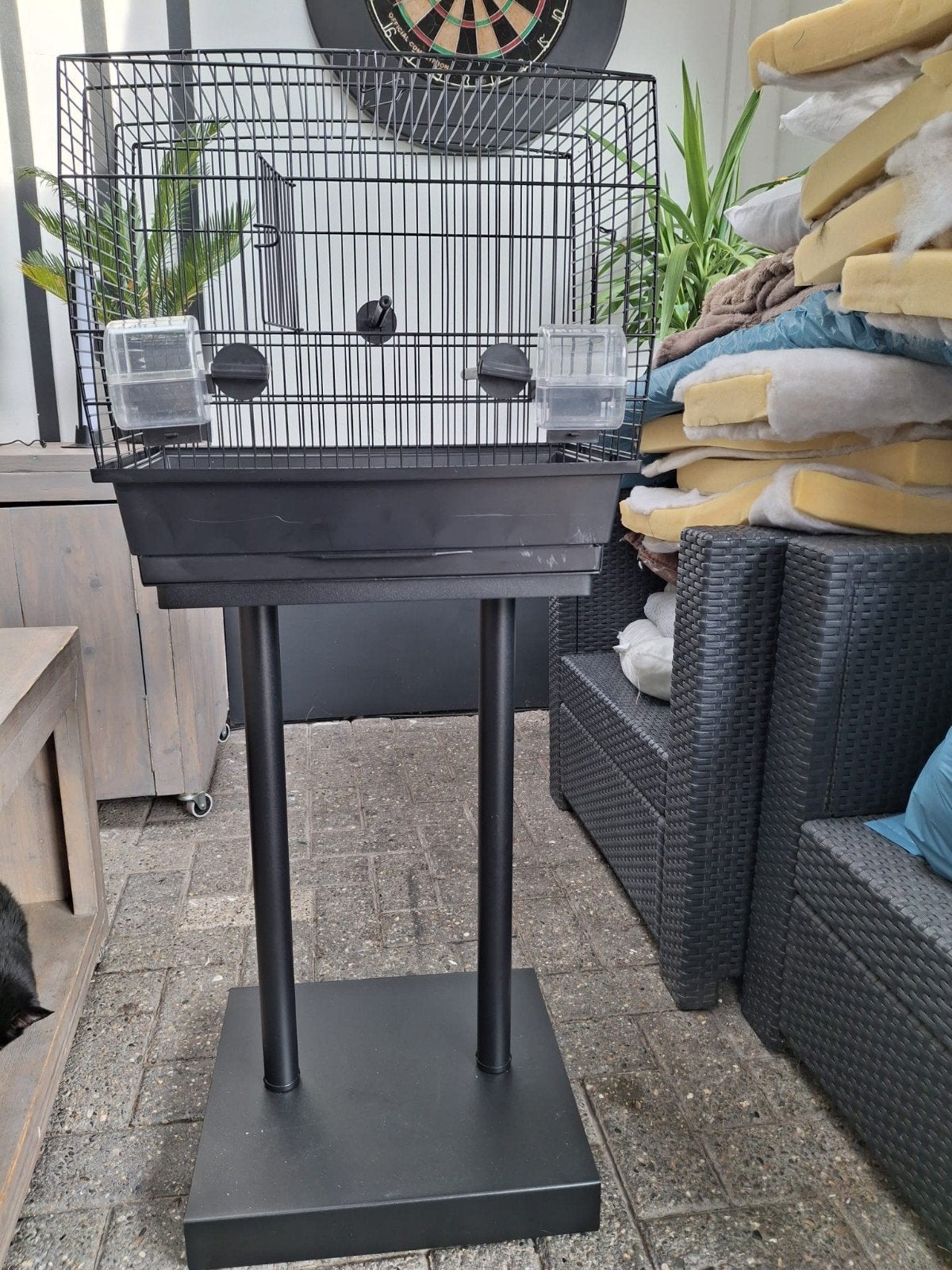 te koop vogelkooi met standaard, Ophalen, Zo goed als nieuw, Metaal, Vogelkooi