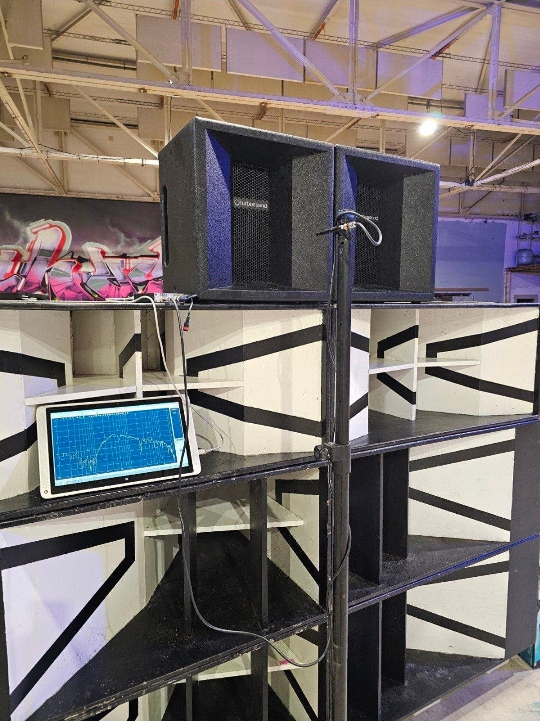 2x Turbosound TMS high hoorngeladen topkast PA speaker, Ophalen, Zo goed als nieuw, P.A.