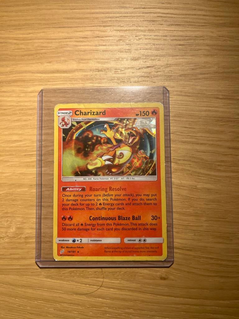 Charizard 014/181 Holofoil - Mooi kaartje met lichte whiteni, Ophalen of Verzenden, Zo goed als nieuw, Losse kaart, Foil