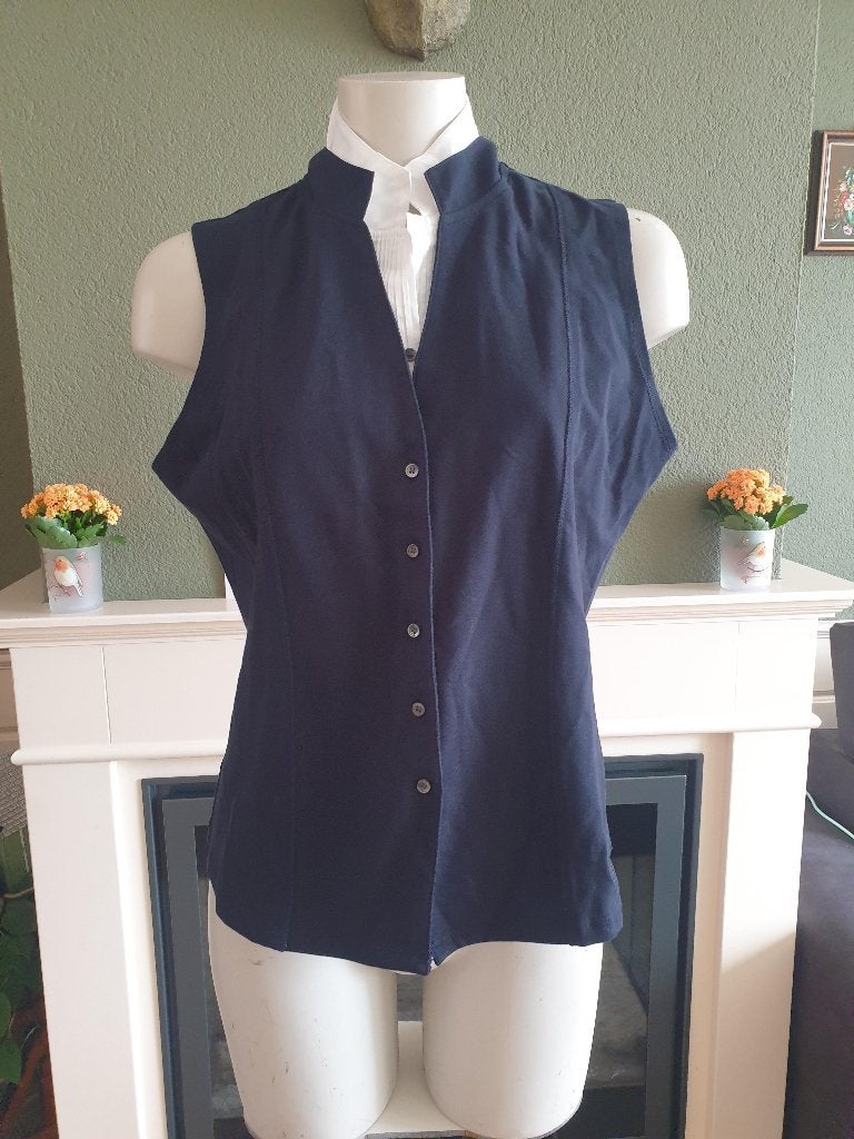 Blanche XXL chique mouwloos blauw blouse, Maat 46/48 (XL) of groter, Zo goed als nieuw, Blanche, Verzenden