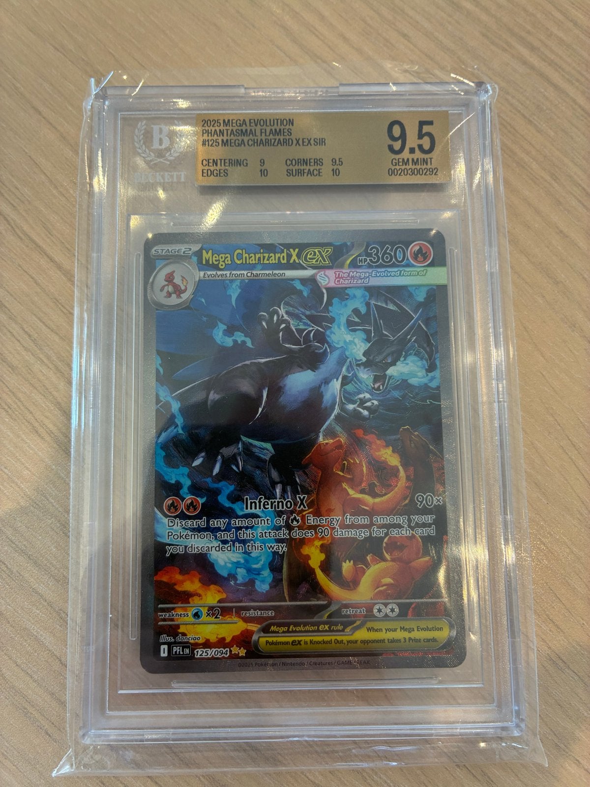 Mega Charizard X ex 125/094 SIR - BGS 9.5 Gem Mint, Ophalen, Zo goed als nieuw, Losse kaart, Foil