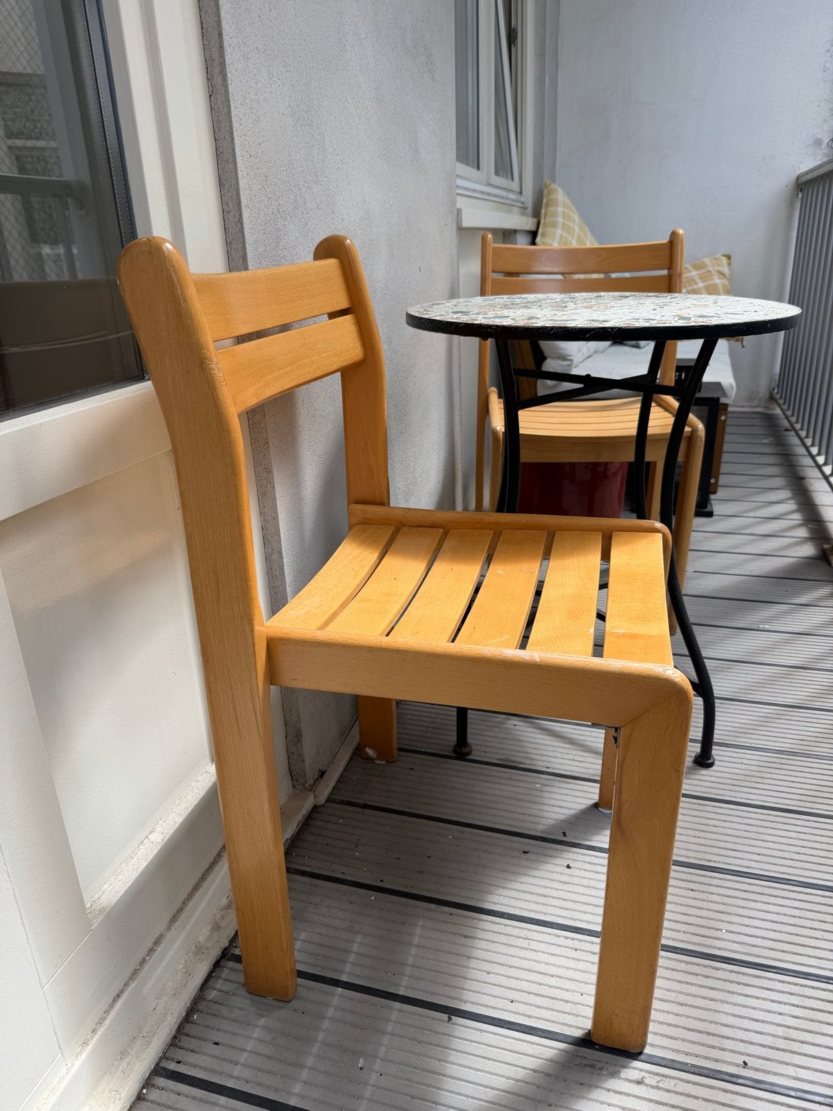 2x Houten stoel school farmer, Ophalen, Gebruikt, Overige kleuren, Eén