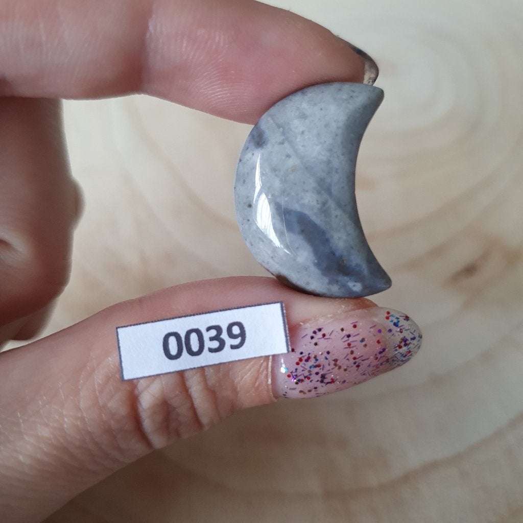 Edelsteen, Oceaan Jaspis maan 2x3 cm, NR 39, Cadeau,, D, Nieuw, Ophalen of Verzenden, D