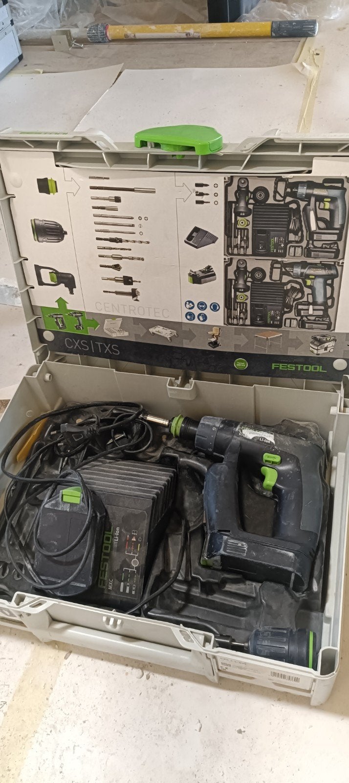 Festool Boorhamer met Accu en Lader in Systainer, Ophalen, Boor- en/of Breekhamer, Klopboormechanisme, Gebruikt
