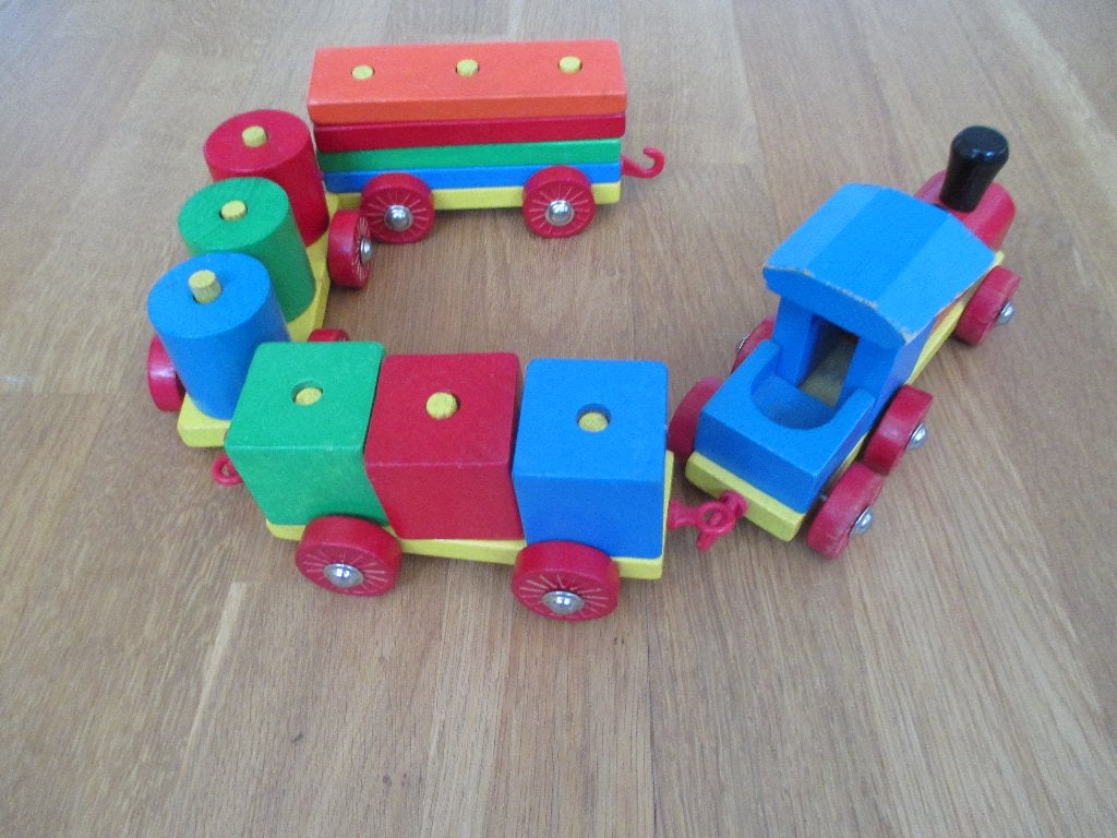 Houten speelgoed   Trein., Ophalen of Verzenden, Zo goed als nieuw, Duw- of Trekspeelgoed