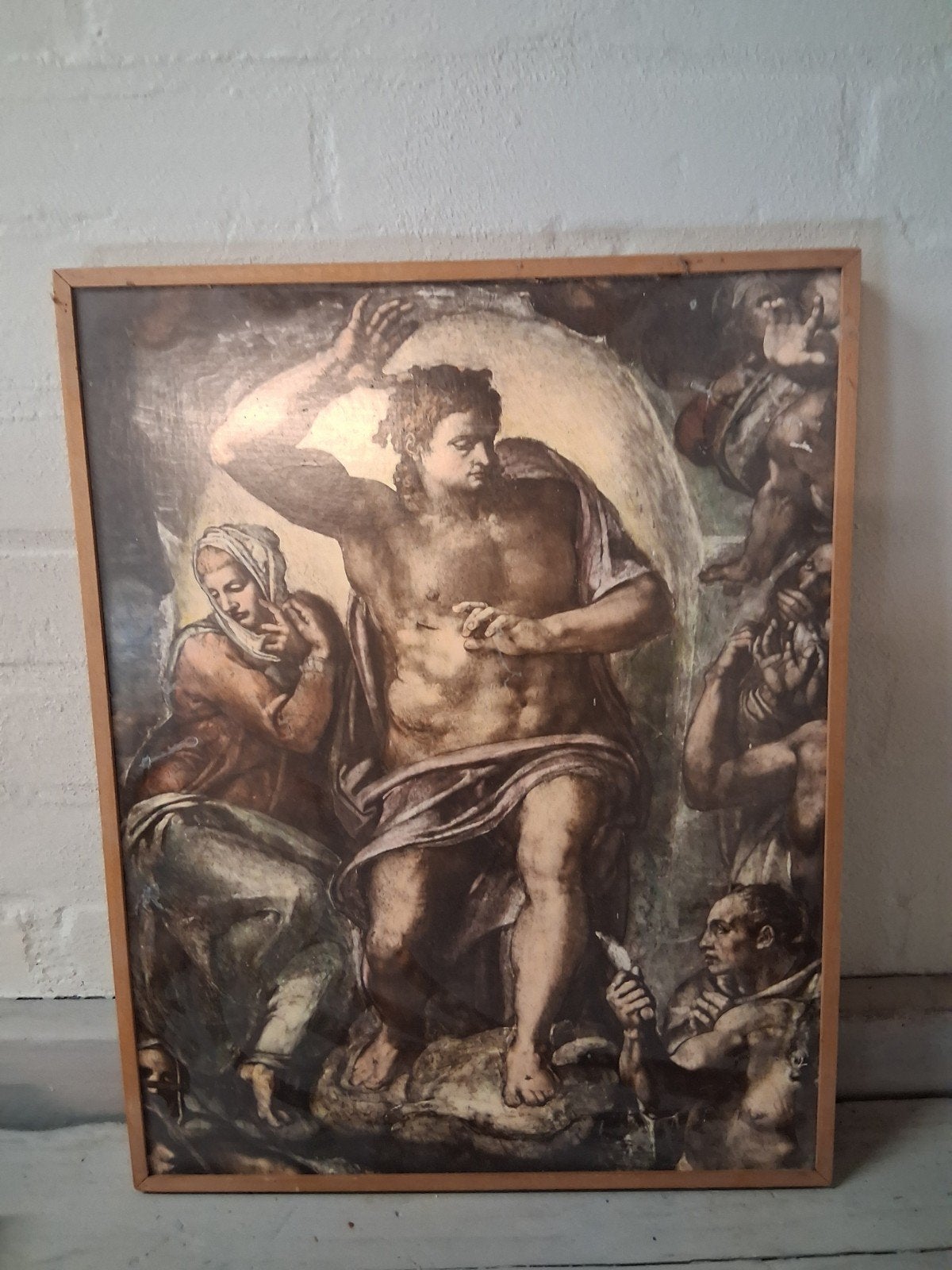 kunstreproductie Michelangelo's fresco "Het Laatste Oordeel", Antiek en Kunst, Ophalen of Verzenden