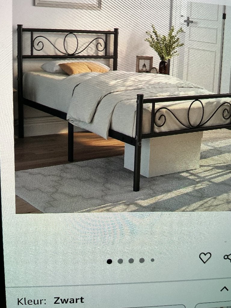 Bed, Huis en Inrichting, Slaapkamer | Bedden, Ophalen, 90 cm, Eenpersoons, Zwart