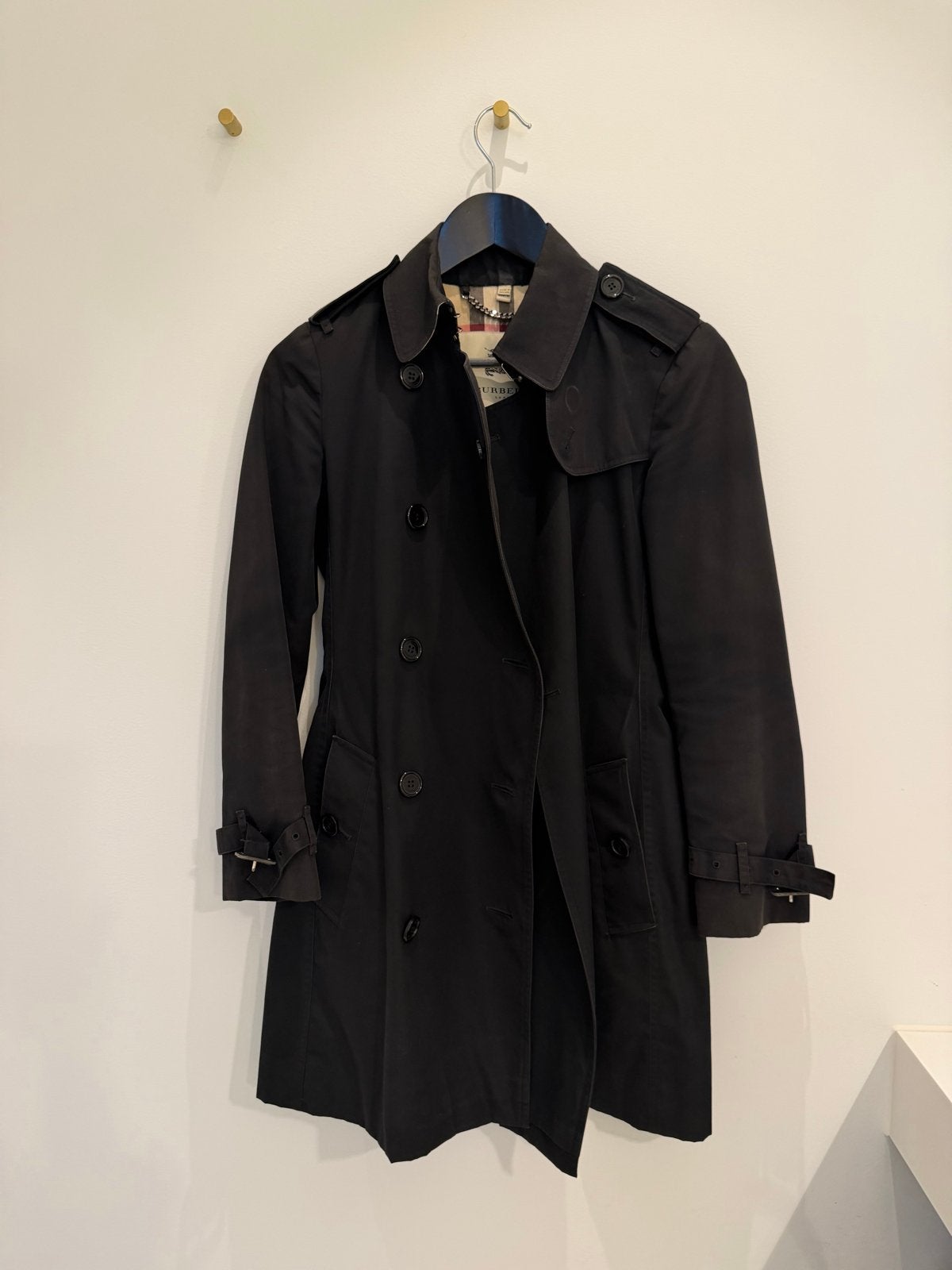 Burberry London Trenchcoat Zwart Maat 34 (XS), Ophalen of Verzenden, Zo goed als nieuw, Maat 34 (XS) of kleiner, Zwart